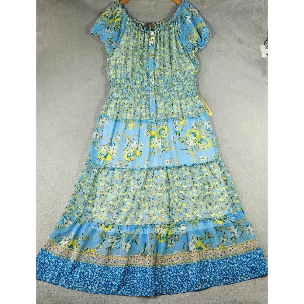 figueroa & flower maxi dress Women's Dress L Figueroa & Flower White With Flowers Long
